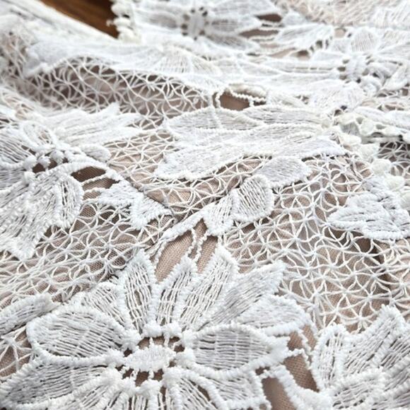 Dotti Women’s Lace Dress White Crochet Button Back Fairycore Y2K Cottage 14 NWT - Picture 6 of 8